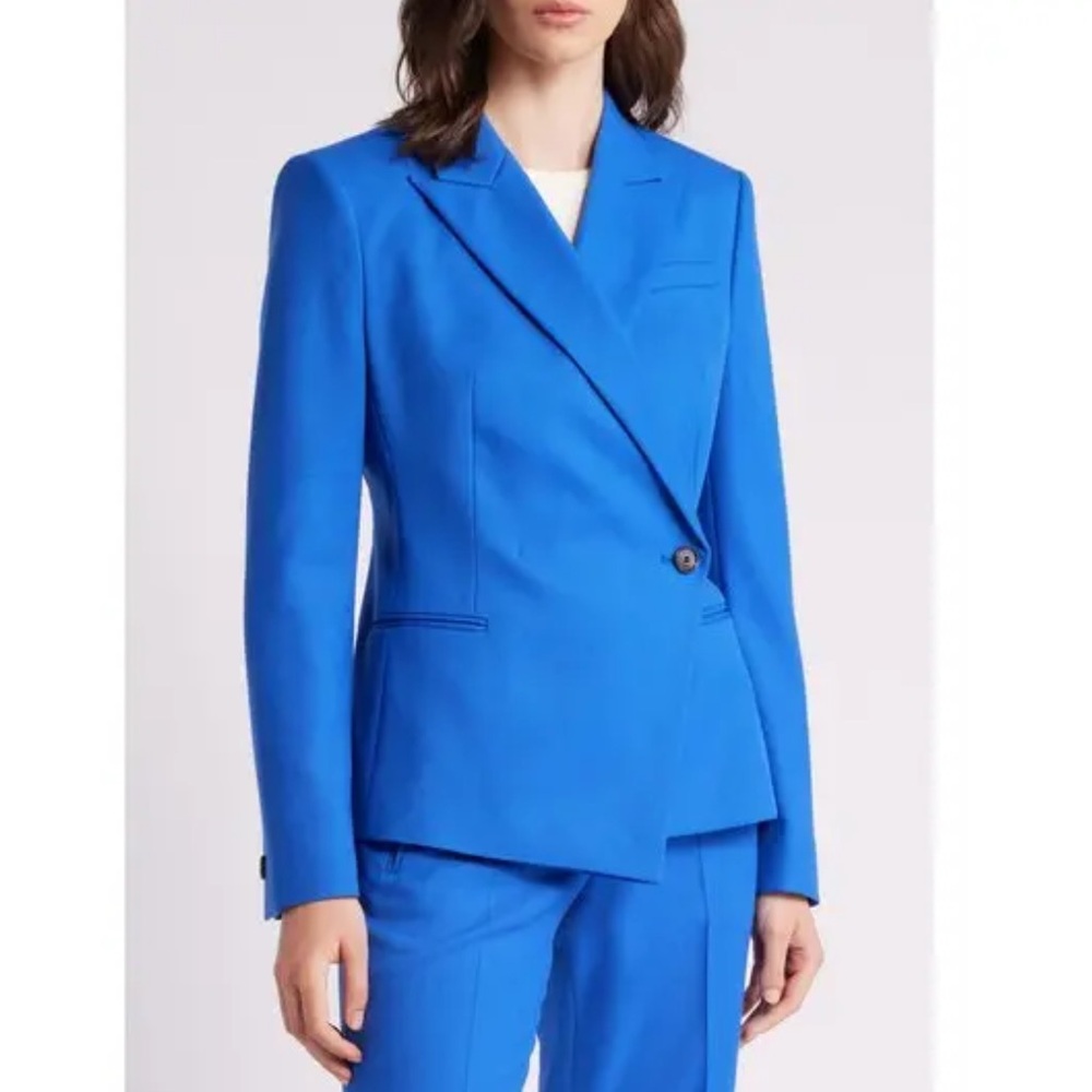 Hugo Boss Jia Wrap Front One-Button Wool Blend Blazer